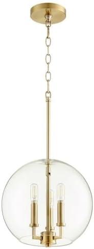 Quorum Lighting 3 - Light Pendant in  Aged Brass
