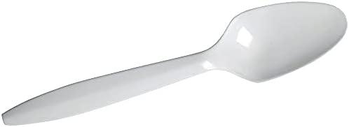 Dixie Plastic Cutlery, Mediumweight Teaspoons, White, 1,000/Carton -DXEPTM21