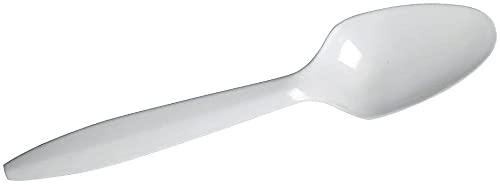 Dixie Plastic Cutlery, Mediumweight Teaspoons, White, 1,000/Carton -DXEPTM21