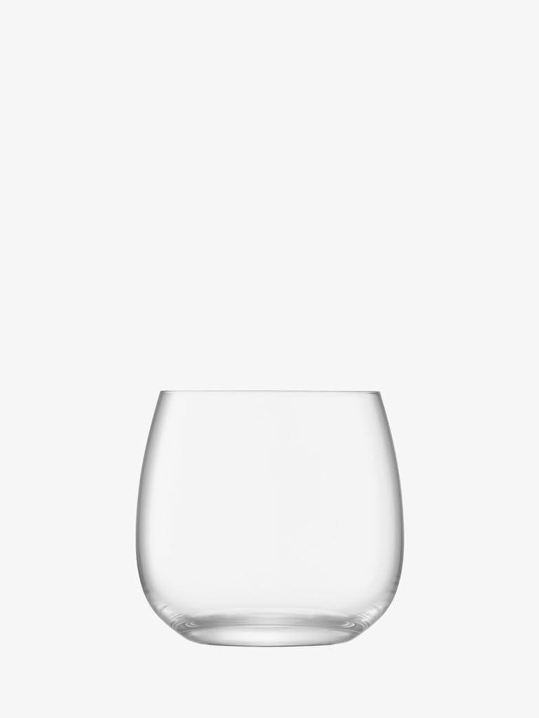 Clear Recyclable Stemless Wine Glass Set of 4