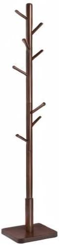 VASAGLE 8 Hooks Solid Wood Coat Rack Wood Hall Tree Coat Rack Stand with Stable Square Base 3 Height Options Office