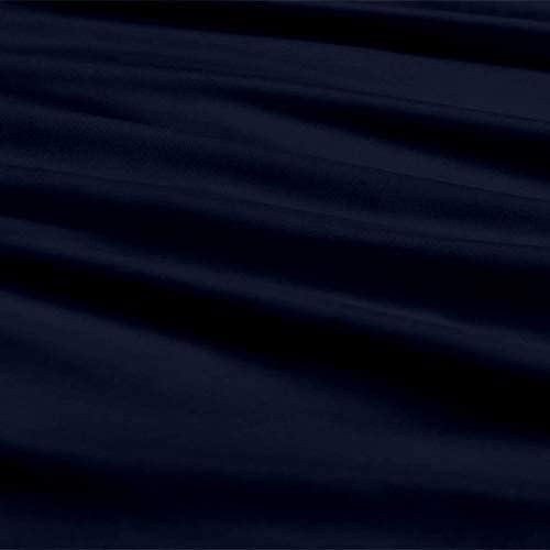 Cotton Metrics 800TC 100% Cotton Top Split King Sheets Sets for Adjustable beds - 34" Split Top King Sheets - Split Head Bed Sheet Set Color Navy Blue