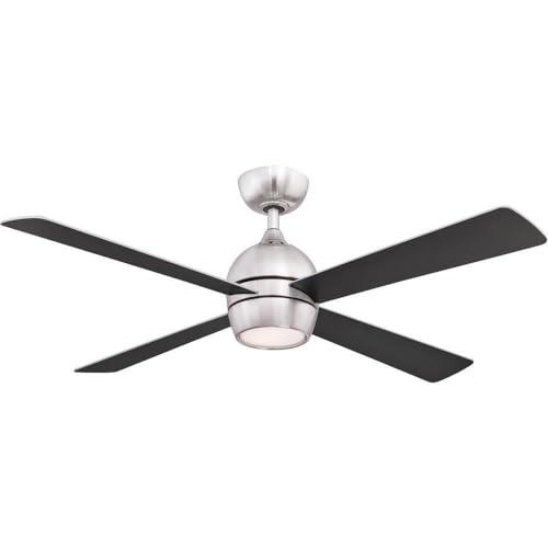 Fanimation Kwad 52 Brushed Nickel Ceiling Fan with LED light
