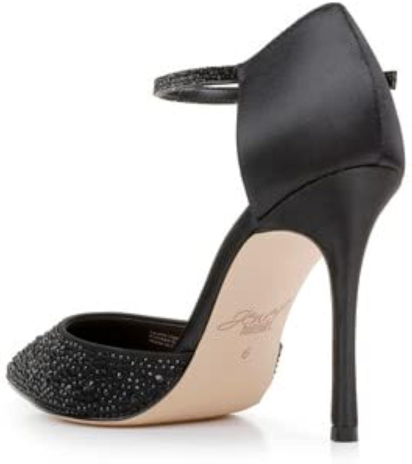 Jewel Badgley Mischka Womens Jailene Pump 7 Navy Satin