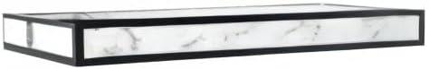 Rectangular White and Black Resin Vanity Tray