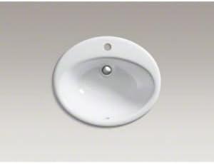 Farmington Metal Oval Drop-In Bathroom Sink with Overflow