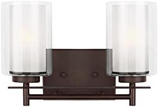 Generation Lighting 4437302-710 Elmwood Park Two - Light Wall/Bath Vanity Style Fixture, Bronze
