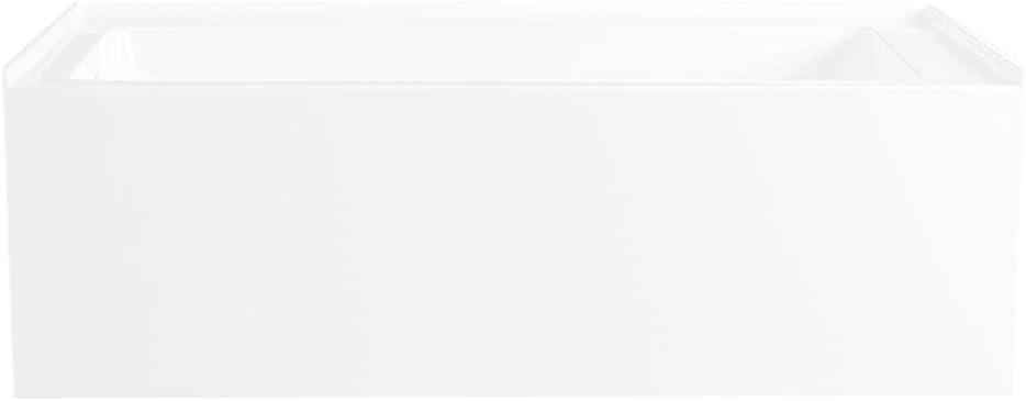 Kingston Brass Aqua Eden 66-Inch Acrylic Rectangular 3-Wall Alcove Tub