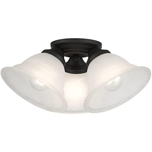 Livex Lighting Wynnewood 3 - Light Flush Mount in  Black