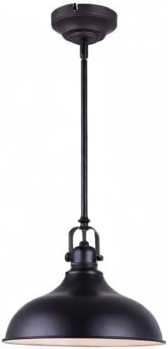 Sussex Adjustable Height Black LED Pendant Light with Metal Shade