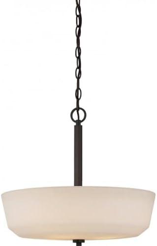 Nuvo Pendant Fixture,4L,White Glass,Bronze 60-5907