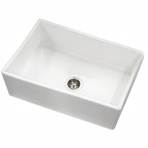 Houzer Farmhouse Platus Apron Front 30 Inch Fireclay Single Bowl Kitchen Sink