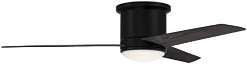 Cole 52" Flat Black Modern Ceiling Fan with LED Light and Remote