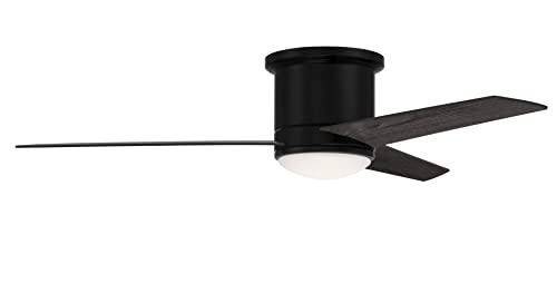 Cole 52" Flat Black Modern Ceiling Fan with LED Light and Remote