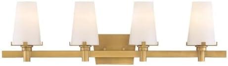 Designers Fountain Hyde Park Vintage Gold 4 Light Bathroom Vanity Light Fixture, 87904-VTG