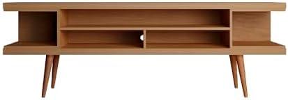 Maple Cream Mid-Century Modern TV Stand with Graduated Legs