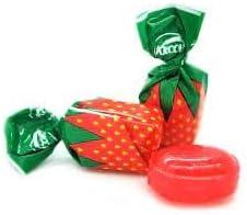 Strawberry Filled Hard Candy - Individually Wrapped Strawberry Bon Bons Candy 2 Pound Bulk Bag - Holiday Candy