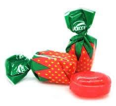 Strawberry Filled Hard Candy - Individually Wrapped Strawberry Bon Bons Candy 2 Pound Bulk Bag (Approx. 130 Pieces) - Holiday Candy with Soft Fruit Filled Center