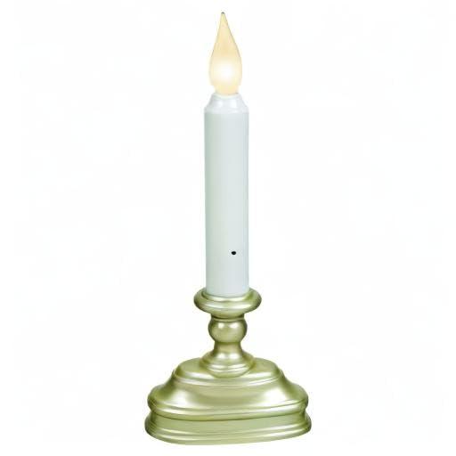Battery Operated LED Window Candle with Sensor Pewter FPC1520P