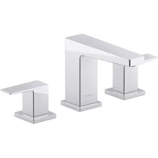 Kohler Honesty Widespread Bathroom Faucet with Pop-Up Drain Assembly, 3-Hole 2-Handle Bathroom Sink Faucet, 1.2 gpm