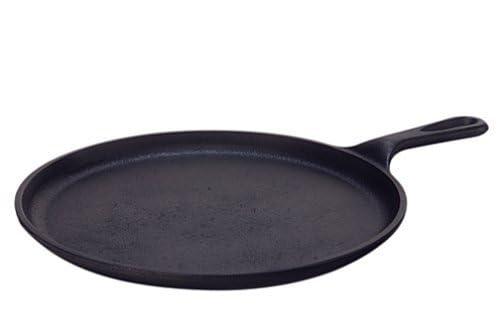 Lodge 10.5" Cast Iron Griddle: Preseasoned Nonstick Crepe Pan, Smooth Surface & Gas Compatible, Hand Wash, Black