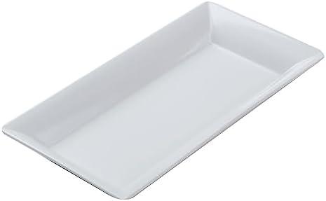 White Rectangular Melamine Tiered Serving Platter, 18"