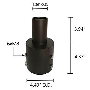 Tenon Adaptor for 4" Round Pole,Pole Adapter for Slip Fit Mount LED Shoebox