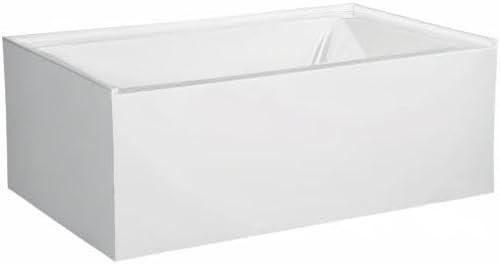 Aqua Eden 60" Acrylic Alcove Bathtub with Left Hand Drain Hole, White