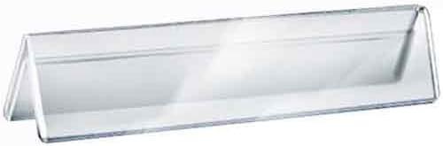Azar Displays Two Sided Tent Style Clear Acrylic Sign Holder and Nameplate, Size: 8.5" W x 2" H on each side, 10-Pack (Set of 10)