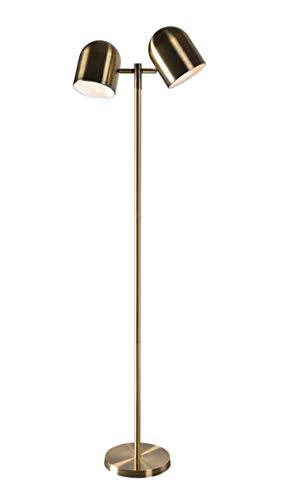 Kenroy Home 33171AB Alden Floor Lamp with Antique Brass Finish, Modern Style, 57.125" Height, 17.625" Width, 9.875" Depth