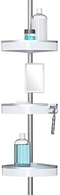 Better Living Products HiRISE 4 Tension Shower Caddy w/Mirror