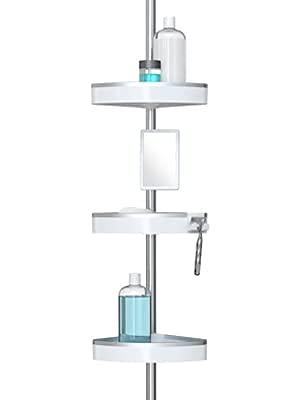 Better Living Products HiRISE 4 Tension Shower Caddy w/Mirror