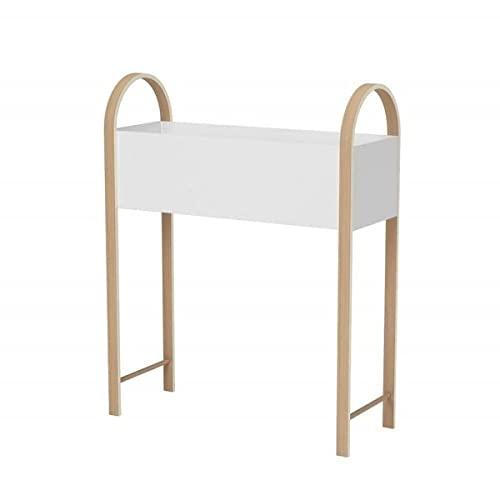 Bellwood Elevated White Metal Planter with Wooden Legs