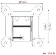 Black Steel Low Profile Tilting Wall Mount for 13"-27" Flat Panels