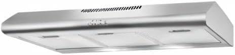 Cosmo 36" Stainless Steel 220 CFM Ducted (Vented) Under Cabinet Range Hood with Charcoal Filter