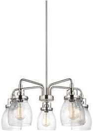 Brushed Nickel 5-Light Chandelier with Clear Seeded Glass Shades