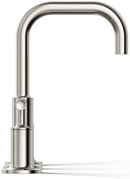 Purist® Widespread Faucet with Drain Assembly Low Lever Handles and Low Gooseneck Spout