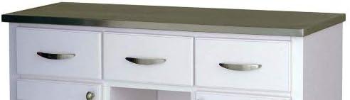 36.25" Sideboard Buffet Servers with Stainless Top Off White - Home Styles: Kitchen Hutch, Buffet Table