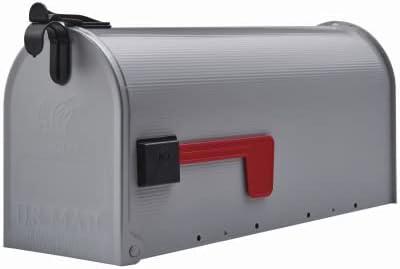 Grayson Medium Gray Steel Post-Mount Mailbox