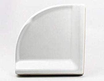 White Glossy Ceramic Corner Shower Shelf