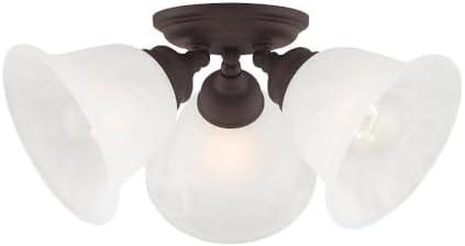 Elegant Essex Bronze 3-Light Ceiling Mount with Alabaster Glass