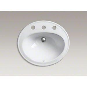 Pennington Ceramic Oval Drop-In Bathroom Sink with Overflow