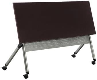 72" Warm Ash Laminate Flip Top Conference Table with Brushed Nickel Legs