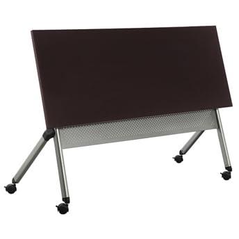 72" Warm Ash Laminate Flip Top Conference Table with Brushed Nickel Legs