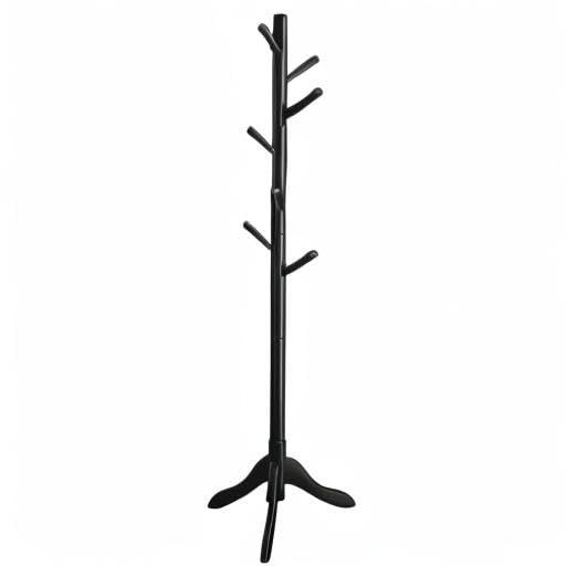 Coat Rack Free Standing, Coat Stand, Hall Coat Tree with 8 Hooks, Black
