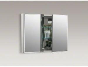 CLC Aluminum Two-Door Medicine Cabinet With Mirrored Doors, Beveled Edges