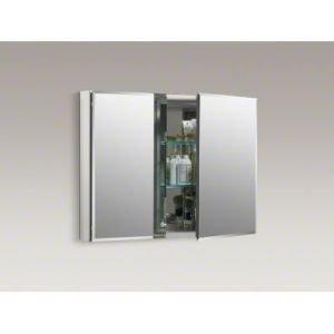CLC Aluminum Two-Door Medicine Cabinet With Mirrored Doors, Beveled Edges