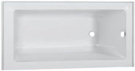 Fine Fixtures Acrylic-Fiberglass Soaking Bathtub, White. Alcove | Apron Front Right Hand 60"x30"