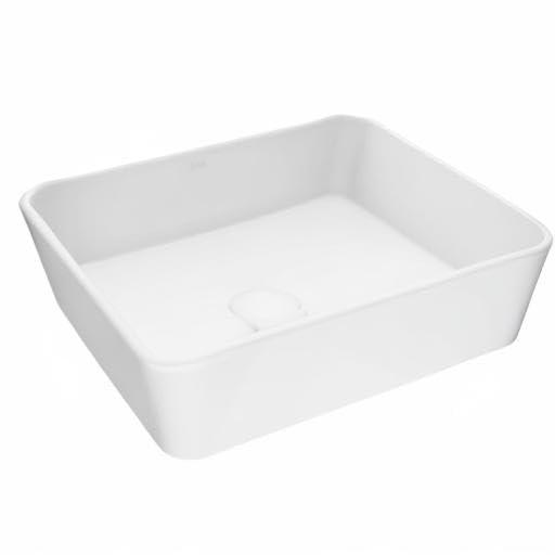 Marigold 18" L x 14" W x 5" H Matte White Handmade Rectangular Vessel Bathroom Sink