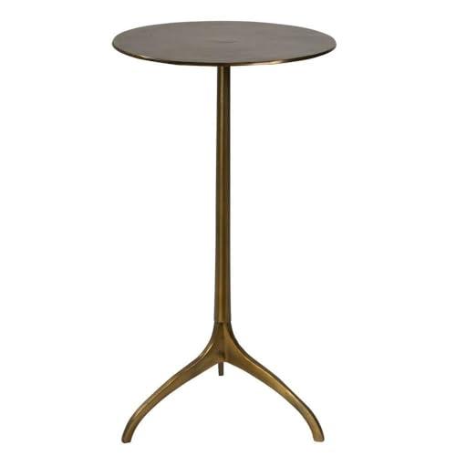 Uttermost Modern Cast Aluminum Round Accent Table 14" Wide Gold Tripod Legs for Living Room Bedroom Bedside Entryway House Office